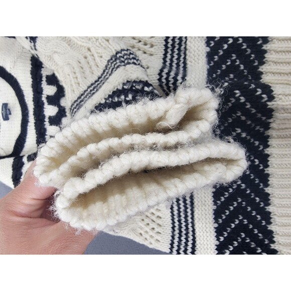 American Eagle Outfitters Sweater Womens Medium Black White Fair Isle Crewneck - Picture 6 of 14